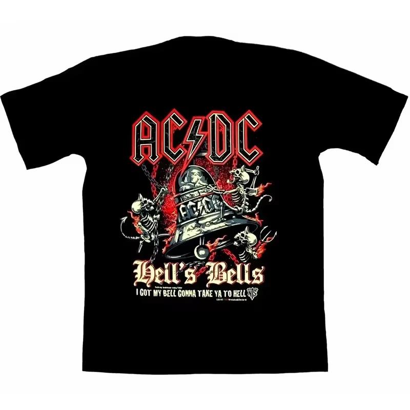 

2025 ACDC Band Rock Punk American Retro Street Loose Summer T-shirt High Quality Luxury Brand Selling Popular Style Ins Y2k 4XL