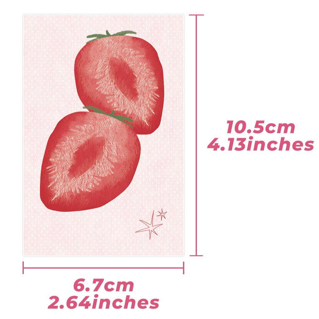 M5 Korean-Style Strawberry & Caramel Memo Pad with Grid Background
