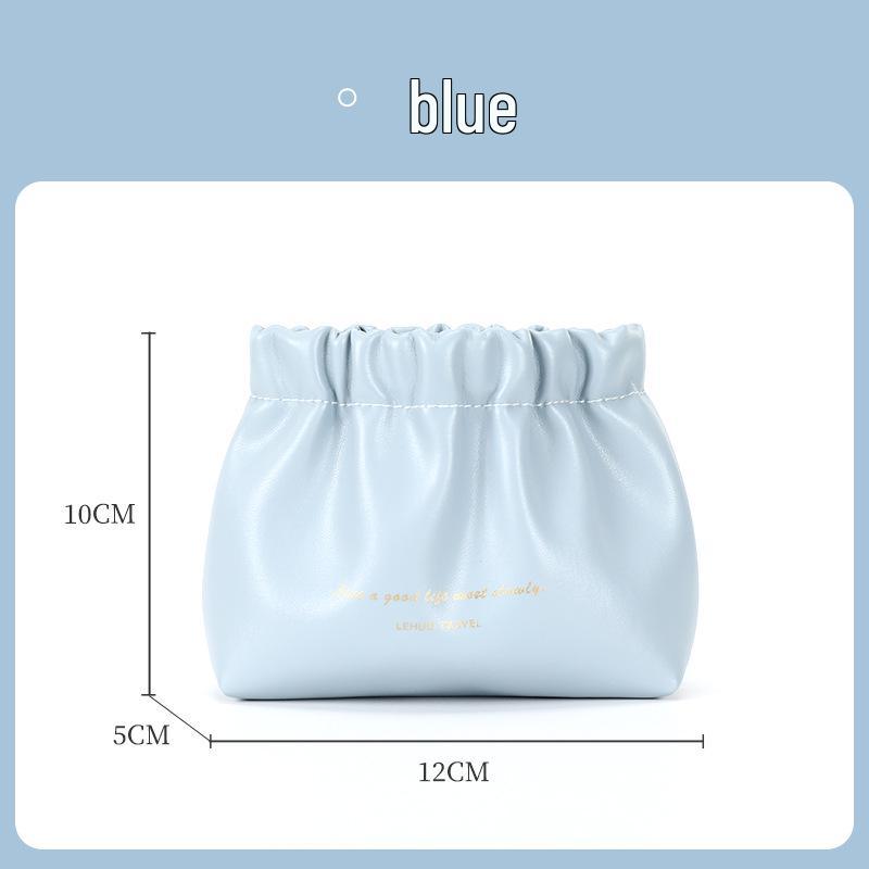 

Leather Snap Closure Coin Purse & Makeup Bag with Inner Pockets