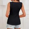 Women's Summer Solid Color Crew Neck Slim Vest Sleeveless Top
