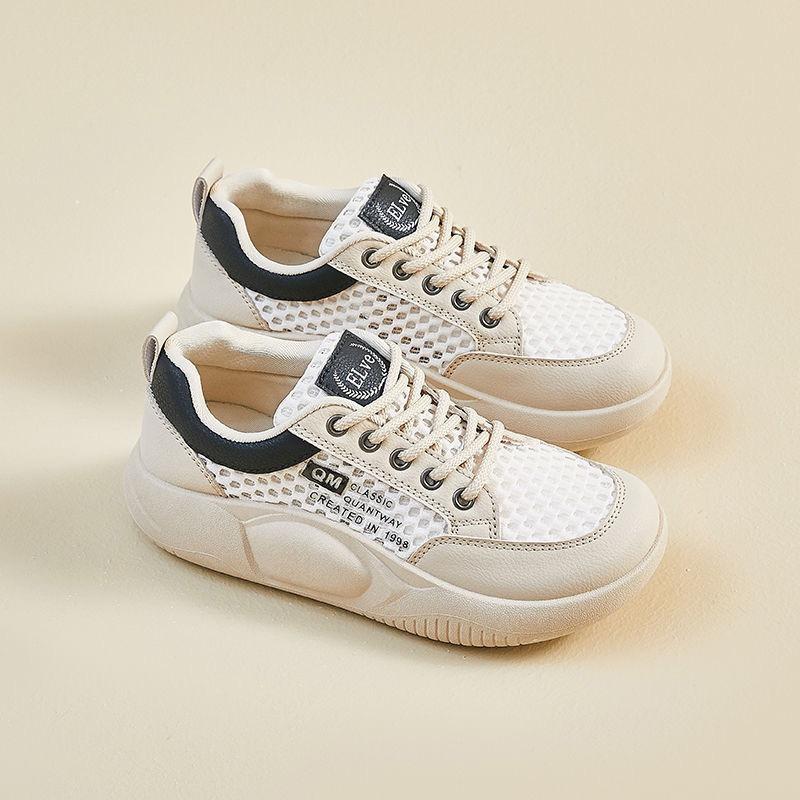 Summer Women's Shoes Little White Shoes New Female Students Mesh Breathable Heightening Sports Shoes Casual Board Shoes Women
