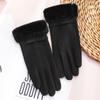 Warm gloves women's German velvet outdoor sports cycling velvet touch screen cold and windproof autumn and winter gloves