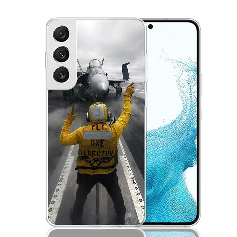 Military Aircraft Warship Fighter Phone Case For Samsung Galaxy S26 Ultra S23 S24 S25 Edge S20 FE S21 S22 Plus Soft Print Shell