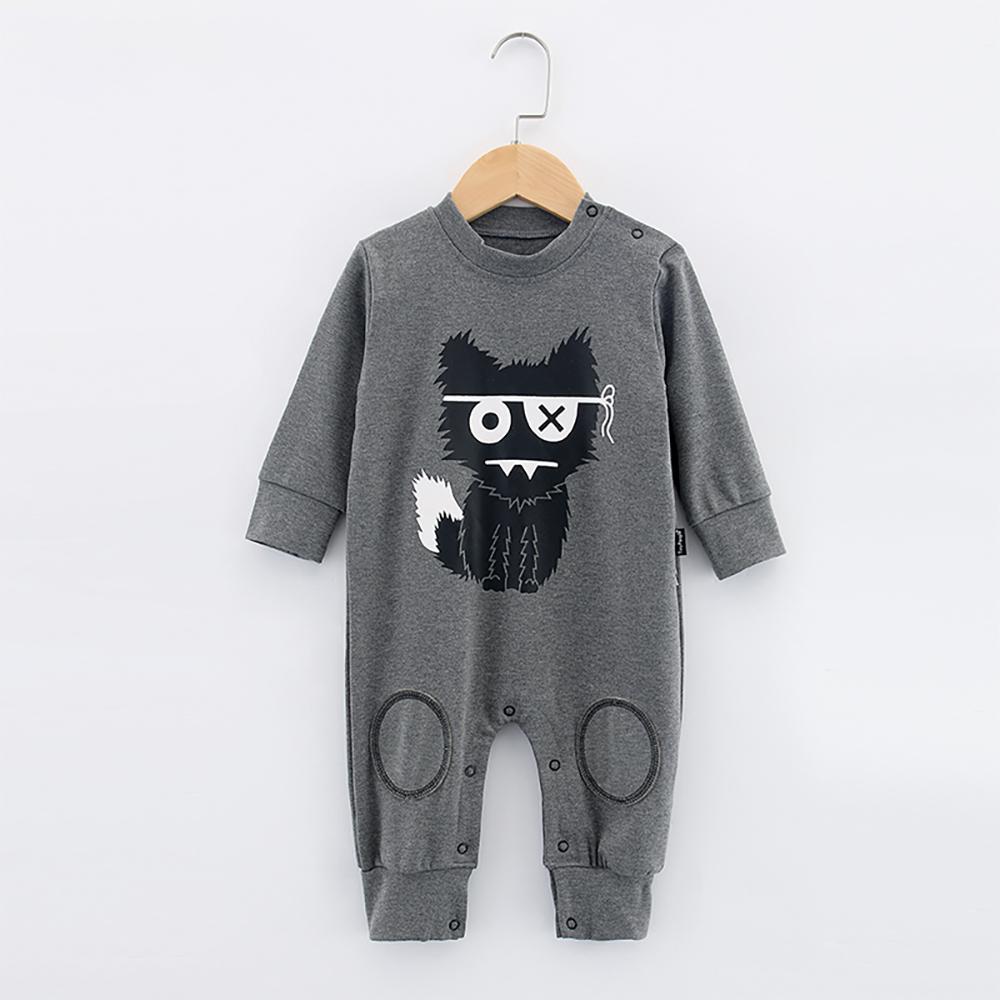 

Весенне-осенние комбинезоны для маленьких мальчиков, комбинезоны с длинными рукавами и рисунком демона и кота для младенцев, хлопковая осенняя одежда для малышей, комбинезоны