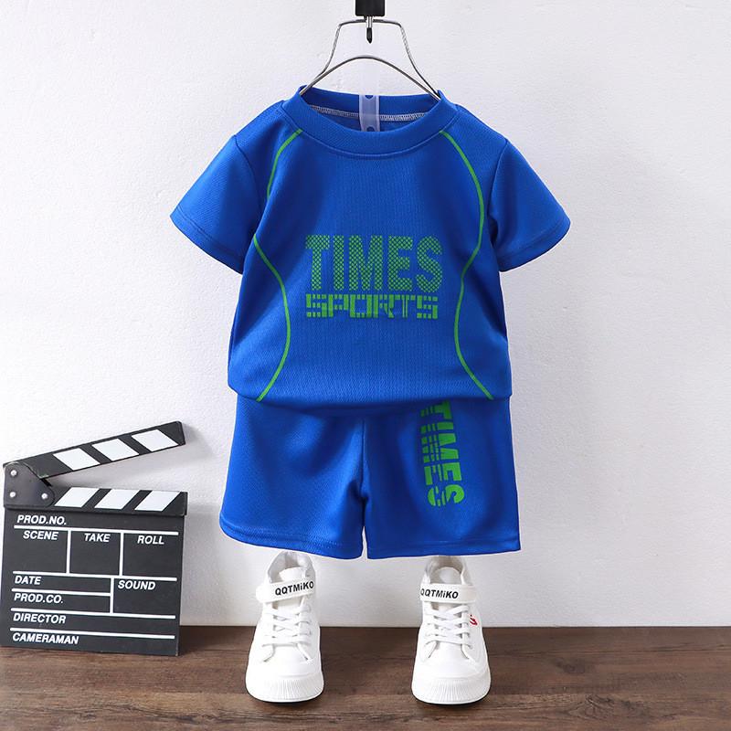 Childrens Sport Set With Short Sleeve Tshirt And Short Pants For Active Kids