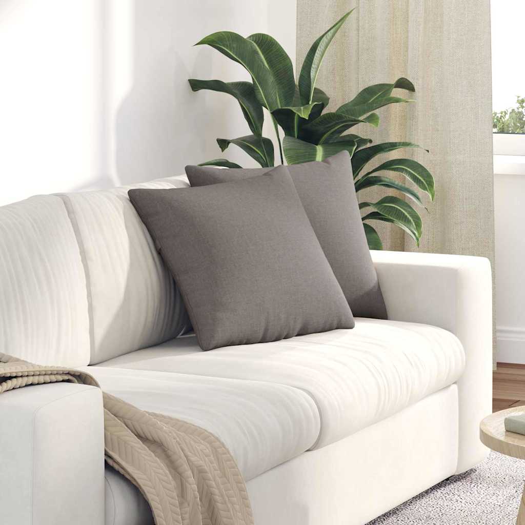 Sofa Cushions 2 Pcs Taupe 45 X 45 Cm Fabric