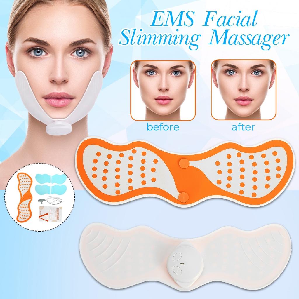 235×65×15mm Ems Face Lifting Machine Facial Muscle Stimulator V Face Slimming Exerciser Ems Massager Face With Gel Pads Skin Lift