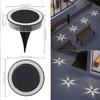 Outdoor Solar Wall Light Waterproof Round Petal Garden Ground-Mounted Lamp with 8 Modes for Deck Fence Landscape Lighting