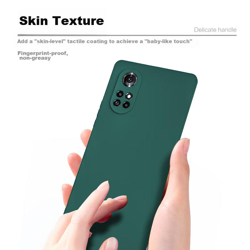 Phone Case for Huawei Nova 8 Pro, Nova 8 Pro Protective Cover, Full Lens Protection Upgraded Frosted Anti-Drop Silicone Soft Case - Midnight Black