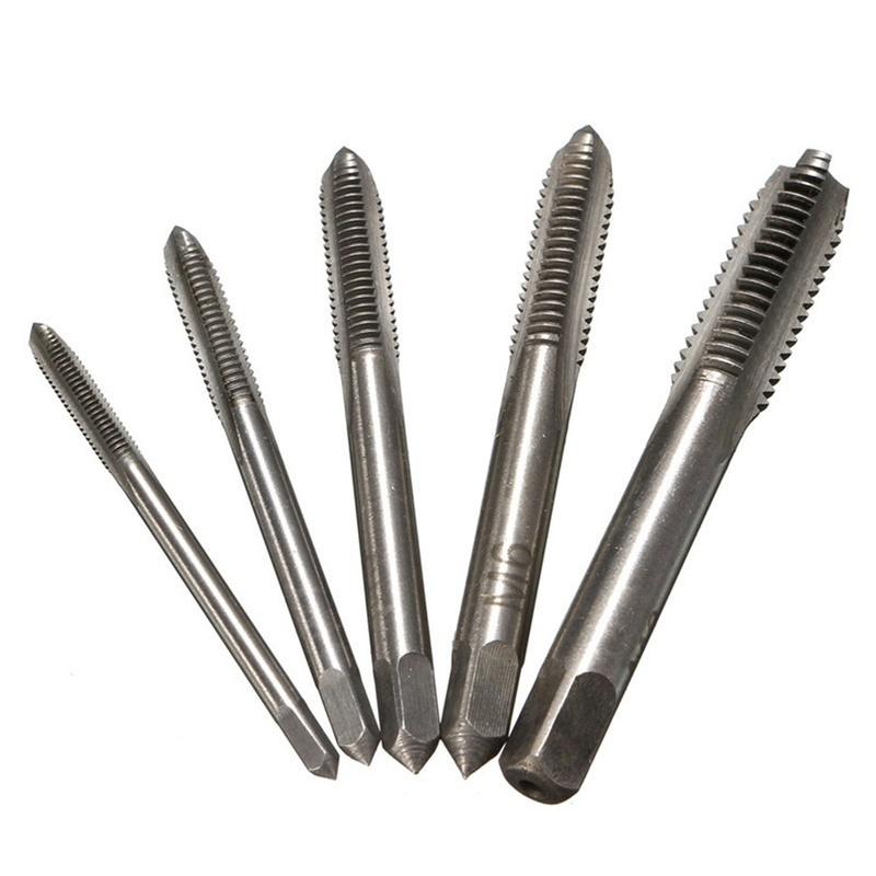 5PCS/Set M3 M4 M5 M6 M8 Machine Spiral Point Straight Fluted Screw Thread Metric Plug Hand Tap Drill