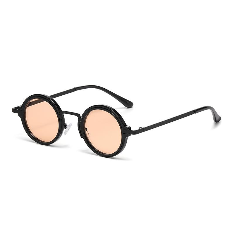 New Retro Round Punk Women Sunglasses Fashion Gradient Leopard Tea Shades UV400 Men Sun Glasses