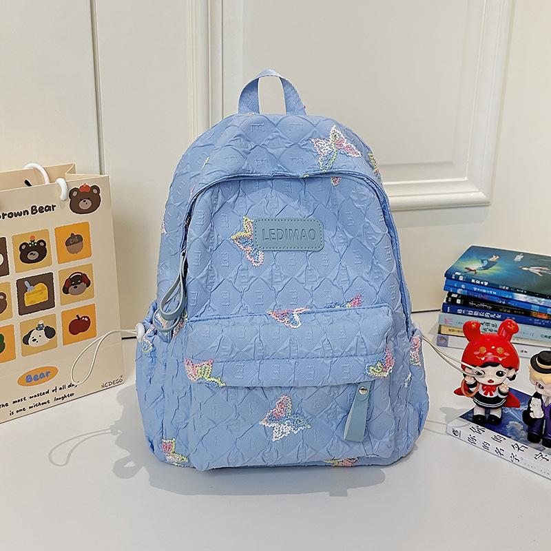 School Bag Ins Wind Girls School Bag High Value Butterfly Early Height Women Lightweight Burden Reduction Backpack