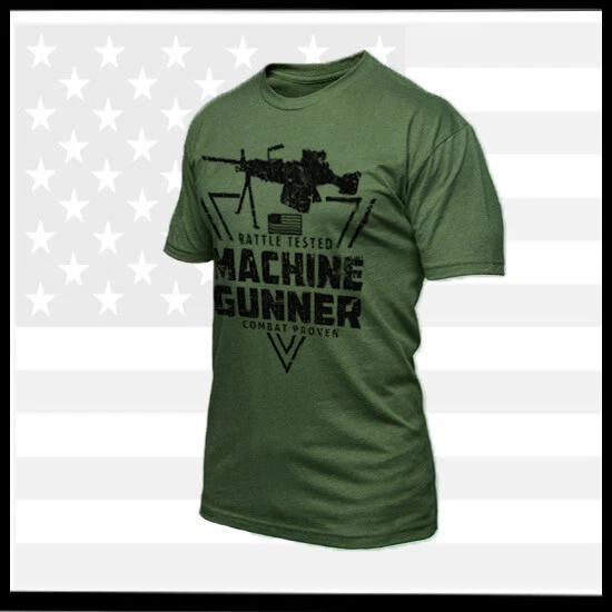 Infantry Grunt Machine Gunner Because T-Shirt Army USA Flag Combat War Vet L