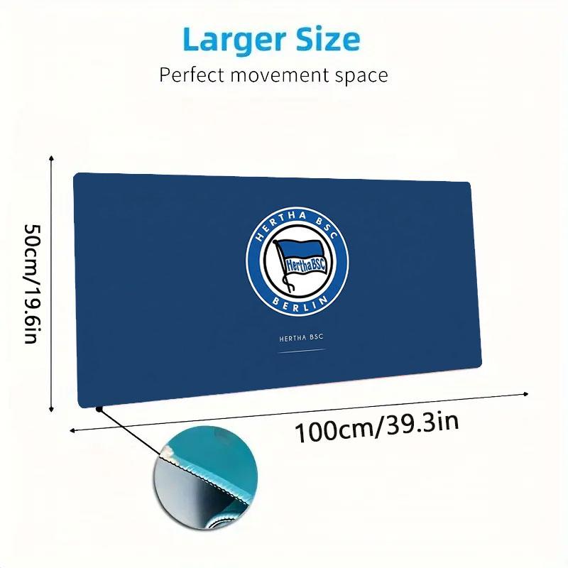 Hertha BSC Large Size Mouse Pad Large Gaming Table Cushion Non-slip Laptop Tablet Big Mousepad XXL Mat Mini PC Playmat With Lock edge
