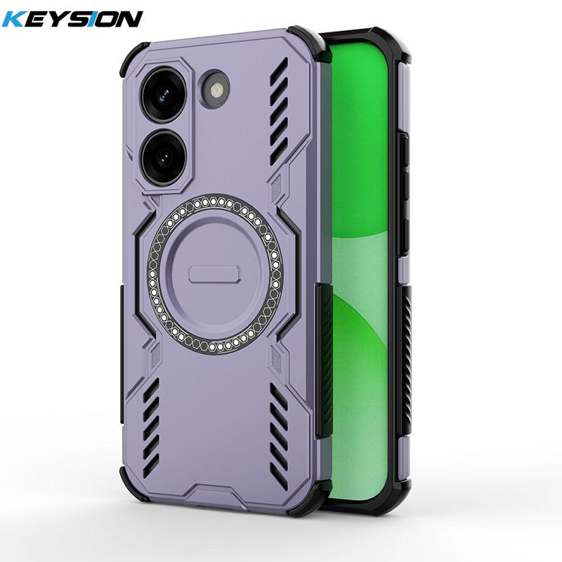 KEYSION Hollow Heat Dissipation Case for Xiaomi POCO X8 Pro Max TPU+PC Magnetic Cooling Shockproof Phone Cover for POCO X8 Pro