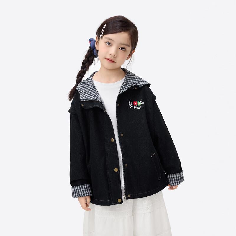 Girls Casual Hooded Denim Jacket 150