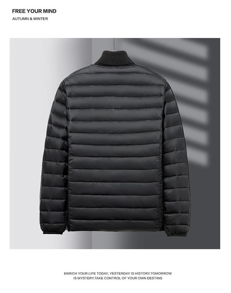 Men's Ultra-Thin Lightweight Down Cotton Work Jacket - Cold-Proof, Plus Size, Short Coat.