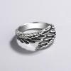Minimalist Feather Pattern Rings Silver Tone Adjustable Jewelry Retro Styles Unisex Gifts for Special Moment Wear