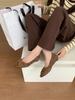French Small Slope Heel Suede Square Head Small Single Shoes Women's Shoes 2025 Autumn New One-pedal Commuter Shoes Work Shoes