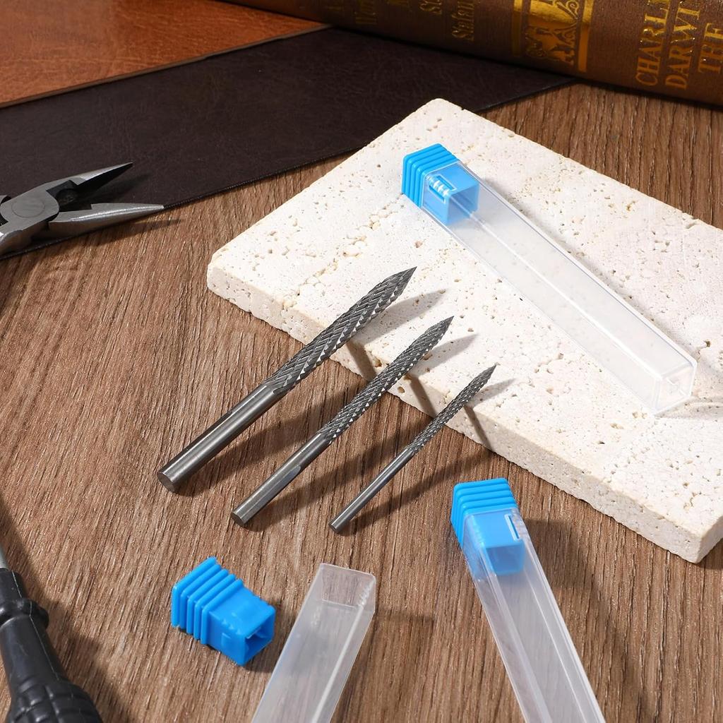 Tire Reamer Drill Bit, 3Pcs/Set Multi Sizes Flat Tire Repair Tools Carbide Burr Drill Bit Carbon Steel Tire Patches Plug Cutters Tire Plug Repair Kit