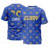 Баскетбольная футболка Curry Kid с 3D-печатью, спортивная футболка команды Warriors, топ для тренировок, соревнований, фитнеса, бега, трендовый топ