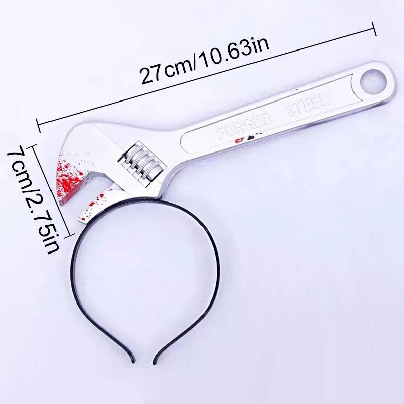 Halloween Party Horror Hair Bands Fake Knife Axe Cleaver Scissor Headbands Through Head Scary Masquerade Costume Photobooth Prop