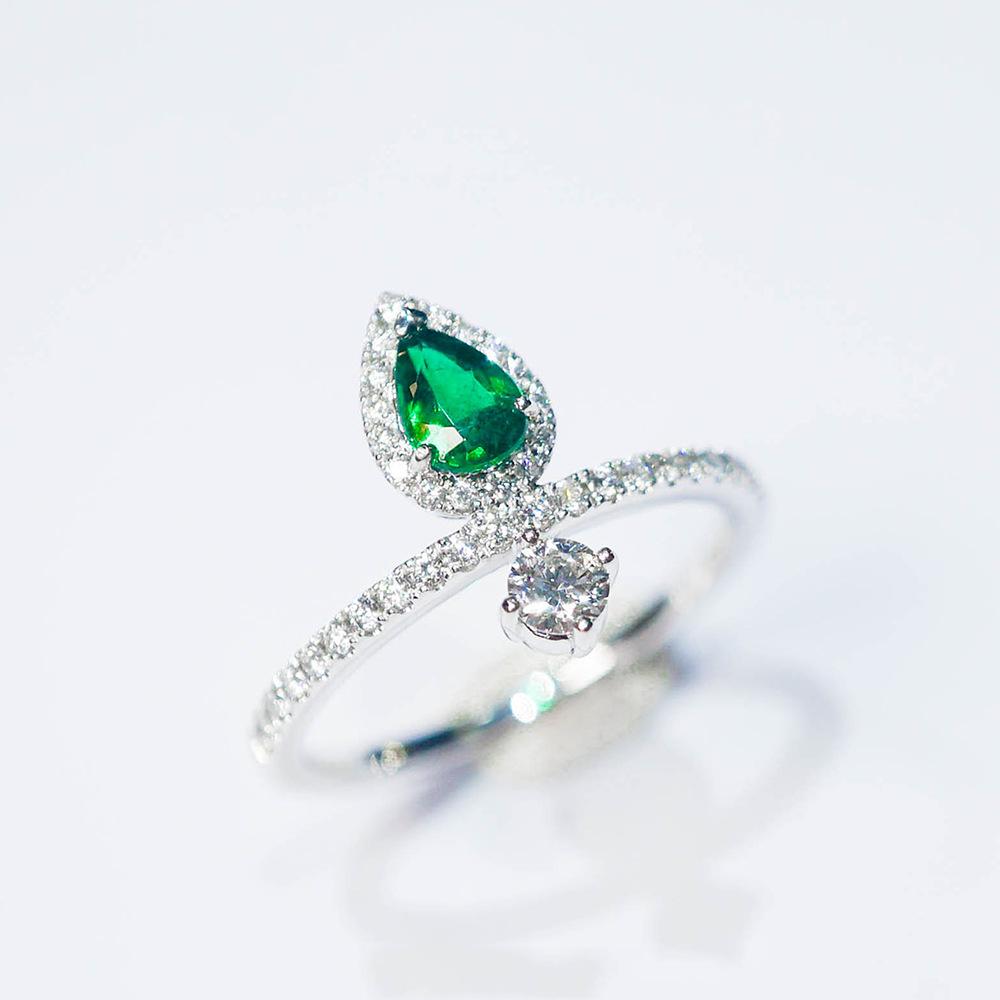 

Xiancan 2021 Women s Green Zircon Solitaire Proposal Ring Size 6