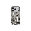 Premium Electroplated Silver Ripple Pattern Case for iPhone 14 Pro Max / 15 / 16 / 17 Pro