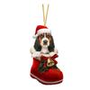 Lovely Dog Christmas Tree Pendant Acrylic Door Ornament Hanging Decorations for Car Door Window 2024 New Year Gift