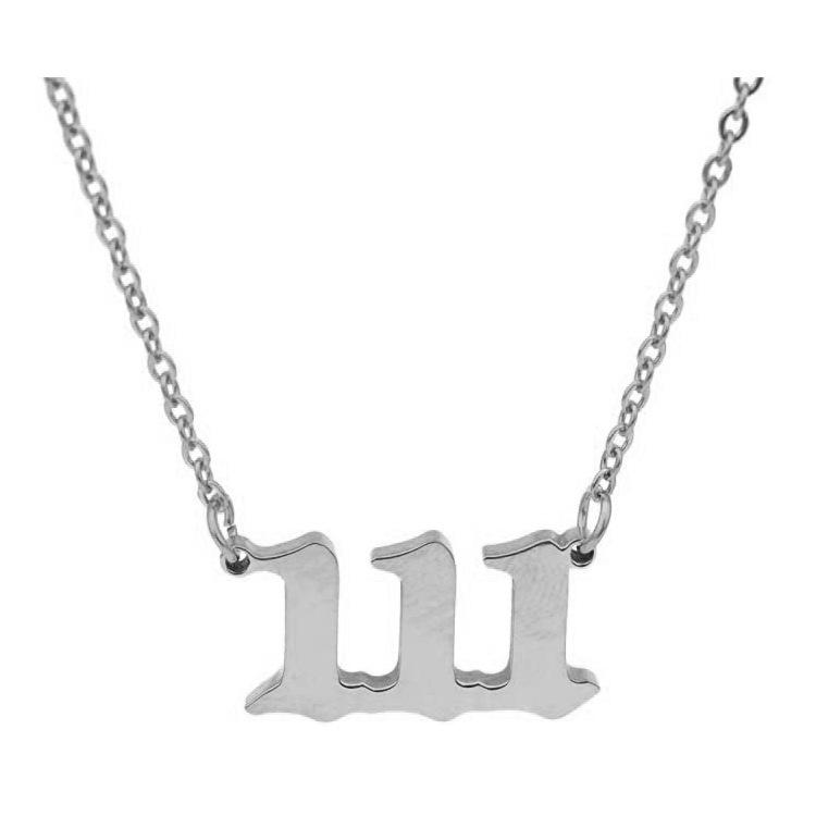 Stainless Steel Angel Number Lucky Numbers Necklaces 111 222 333 444 555 777 888 999 666 000 Women Pendant Necklace