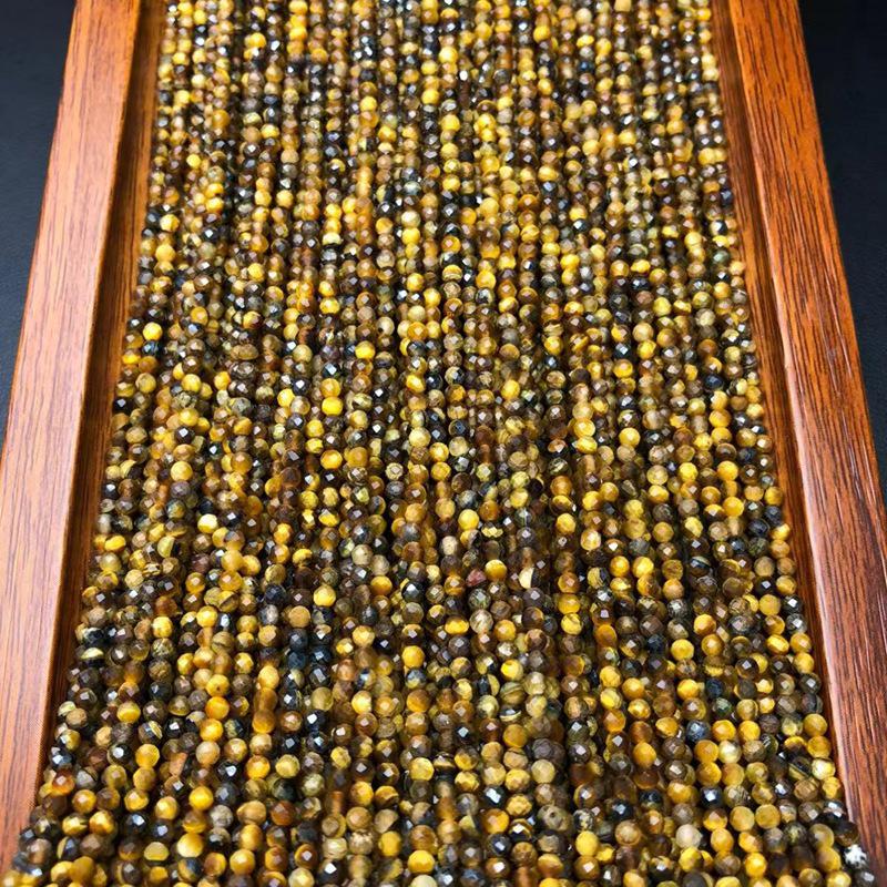 Natürlicher Gelber Tigerauge Facettierte Runde Perlen 2-3mm - Halbfabrikate Lose Perlen für DIY Schmuck