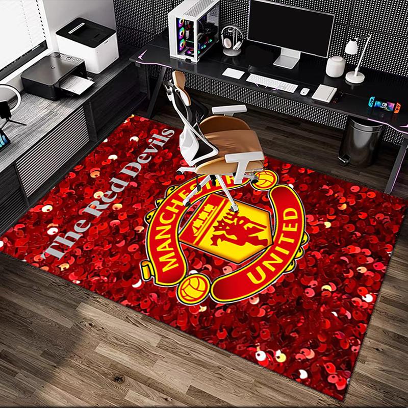 1pc Manchester United Manchester City Carpet for Room Floor Mat, Comfortable Office Chair Printed Area Rug, Beautiful Hotel Rug