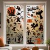 Halloween Window Clings 9 Sheets Clings, Happy Pumpkins Witch Ghost Bats Castle Easy Remove Decals Stickers, PVC Waterproof for Home Classroom