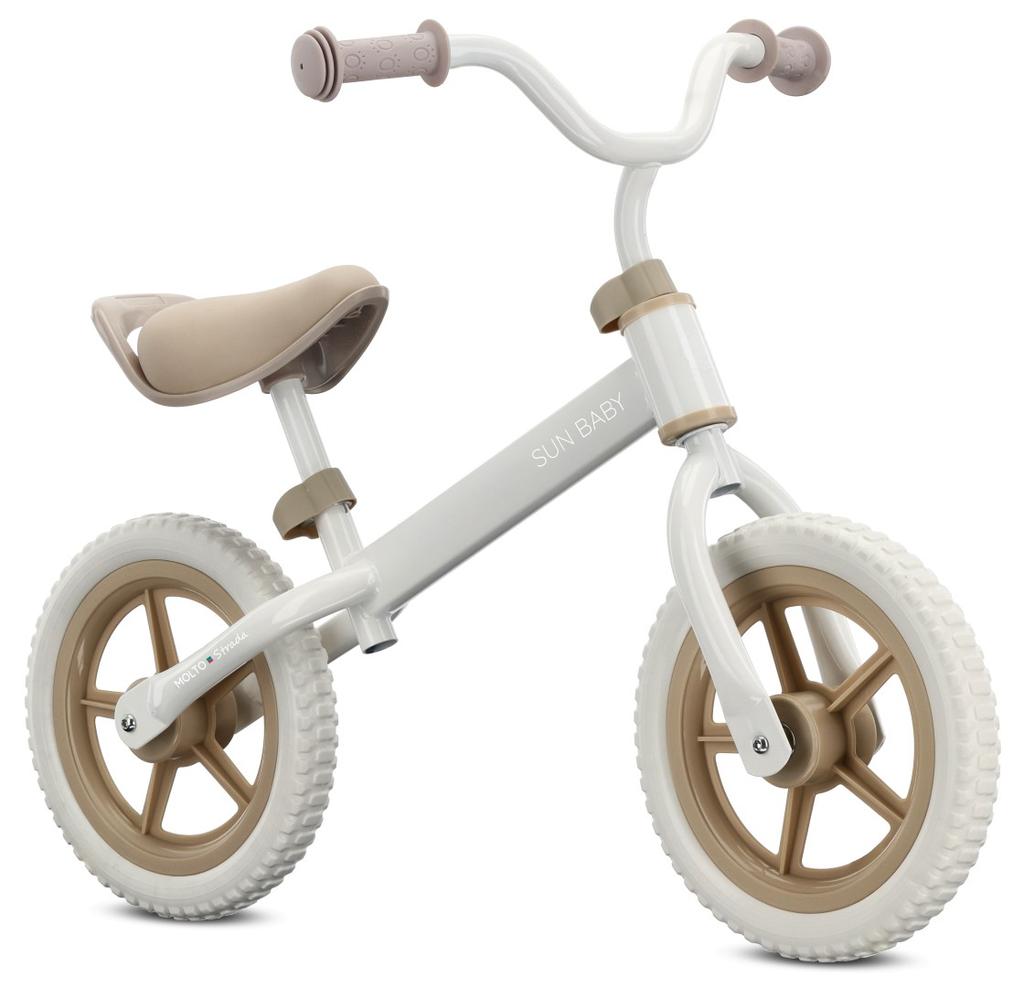 Balance Bike For Children 12 Inches For 2 Year Old 3 Year Old Lightweight 2.5 Kg Molto Strada Beige