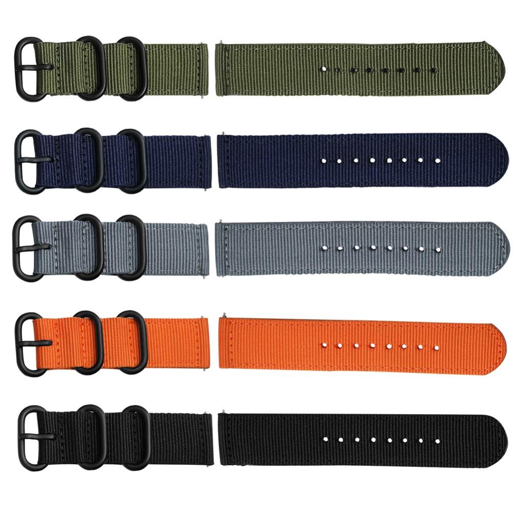 Nylon Three-Ring Buckle Watch Band for Samsung Active 3/4/5 & Huawei S3 - Canvas Woven Wristband