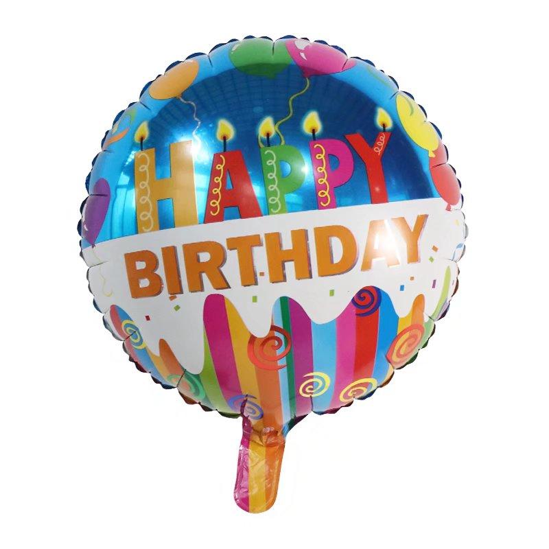 50Pcs/lot 18inch English Happy Birthday Aluminum Foil Balloon Round Helium Balloon Kids Birthday party decoration Air Golobs
