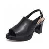 High-heeled sandals women's shoes 2025 summer new European and American style fish mouth waterproof table thick-heeled women's sandals cowhide fashio