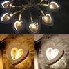 10 LED Holz Herzform Hochzeitsveranstaltung Party Dekoration Valentinstag Heimdekoration
