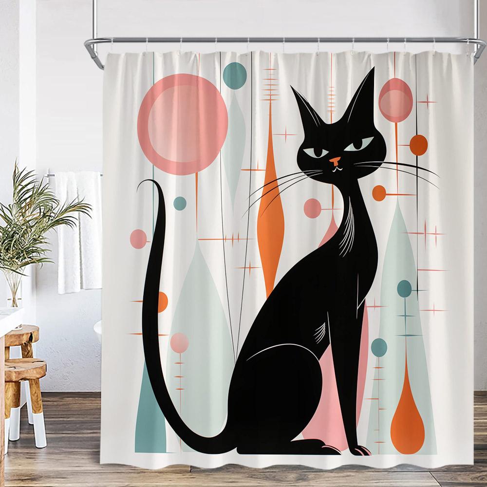 Funny Animals Shower Curtain Bathing Animal Chimpanzee Deer Elk Cat Dog Leopard Bear Bathtub Decor Modern Polyester Bath Curtain