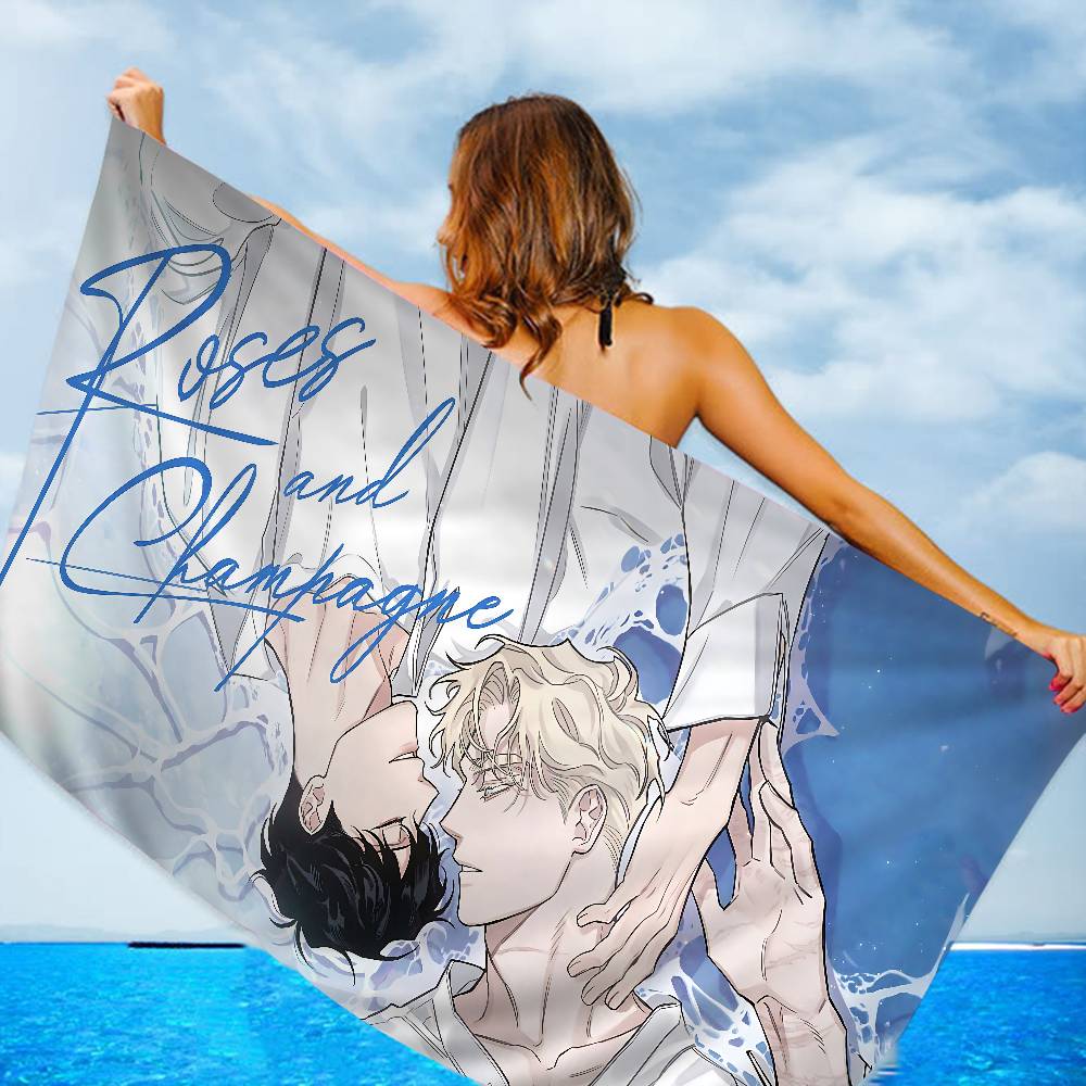 Roses And Champagne Anime Big Microfiber Beach Towels Quick Dry Towel Sand Beach Towels Pool Towel For Travel Swim Pool Yoga