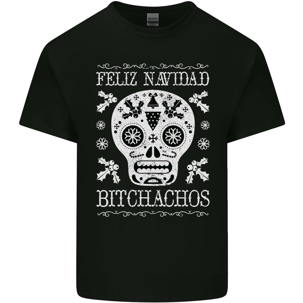 Feliz Navidad Sugar Skull Christmas Xmas Unisexs Light Cotton TShirt