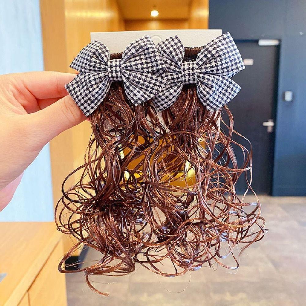 2pcs Chinese Style Baby Wig Hairpin Cute Red Bowknot Hairclip Children's Bow Wig  New Year Festive