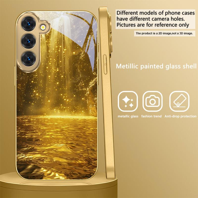Wspaniałe krajobrazy Dla Samsung Galaxy S26 S20 FE S21 S22 S23 Plus S24 Ultra S25Ultra S21+ S22Plus Złote szklane etui na telefon