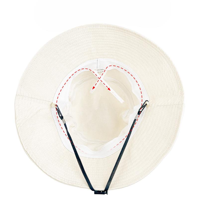 Summer Pure Cotton Big Head Fisherman Hat Women Show Face Small Face Protection UV Sun Protection Hat Big Brim Sun Protection Hat