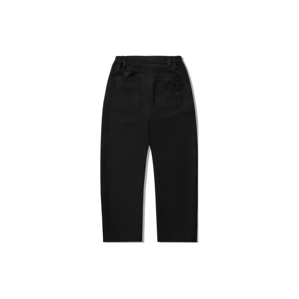 Li Ning Plain Straight Loose Sports Casual Pants Men bottoms Black AYKU149-2