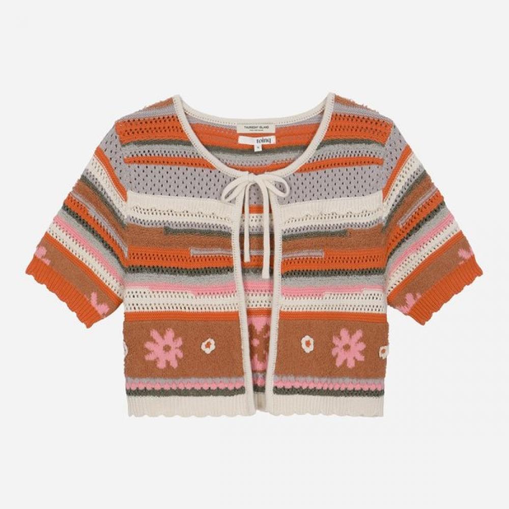 Thursday Island Women S Flower Jacquard Cardigan T264mcd944w