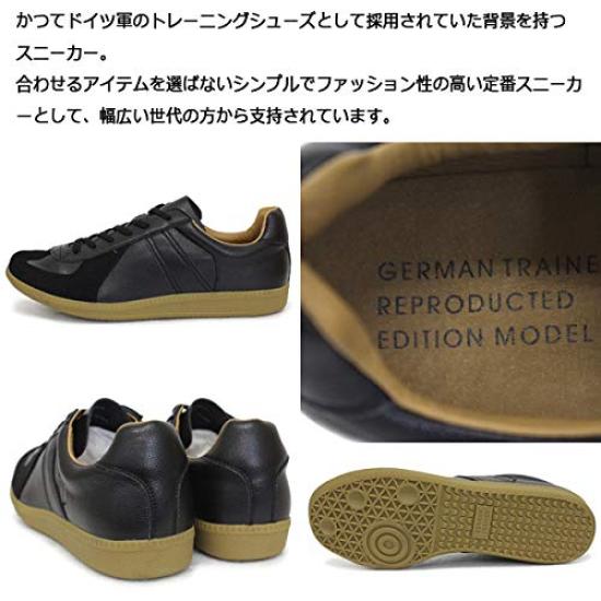German Trainer 42500 Leather Size 43 Sneakers, Black, (approx. 27.0-27.5cm)