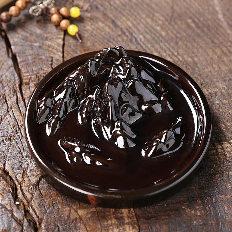 1pc Incense Burner Ceramic Alpine Flow Water Inverted Incense Burner Creative Backflow Incense Burner Ornament Without Incense