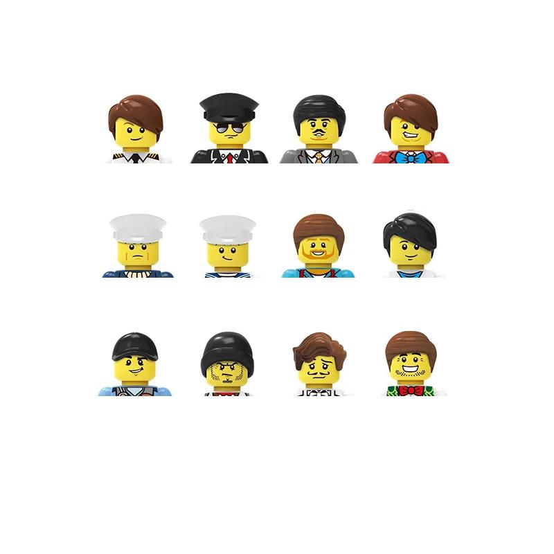 Non-Toxic City Characters Action Figures Building Blocks Policeman Teacher Fireman Occupation Mini Figurine Dolls Bricks Set Children Toys