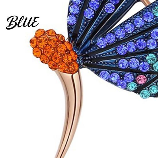 Dazzling Brooch Jewelry Women Sparkling Rhinestone Inlaid Butterfly Shape Anti-Exposure